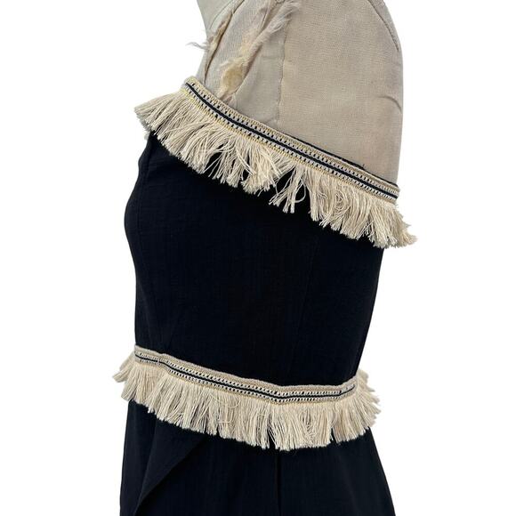 Selfie Leslie Bermuda Bandeau Tassel Trim Romper Black Size‎ US Large - Picture 6 of 13